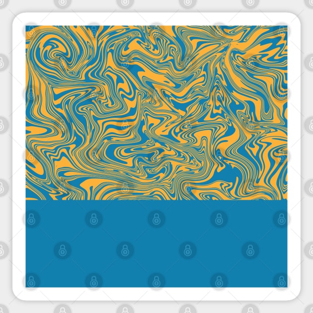 Liquid Swirl - Hawaiian Surf Blue and Citrus Yellow Sticker by PrintablesPassions